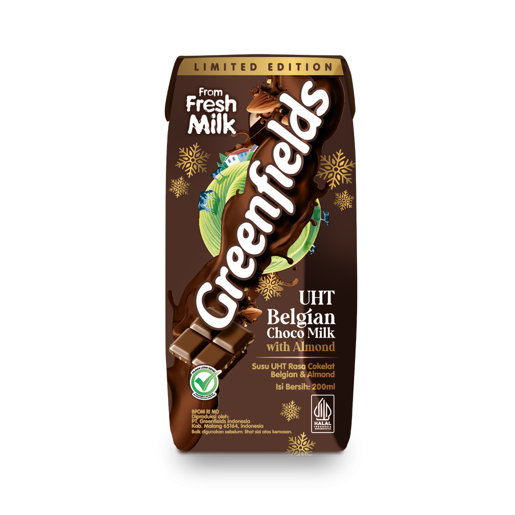 

[Special Price] Greenfields UHT Belgian Chocolate Almond 200 mL - Susu UHT Small Pack Cokelat Almond