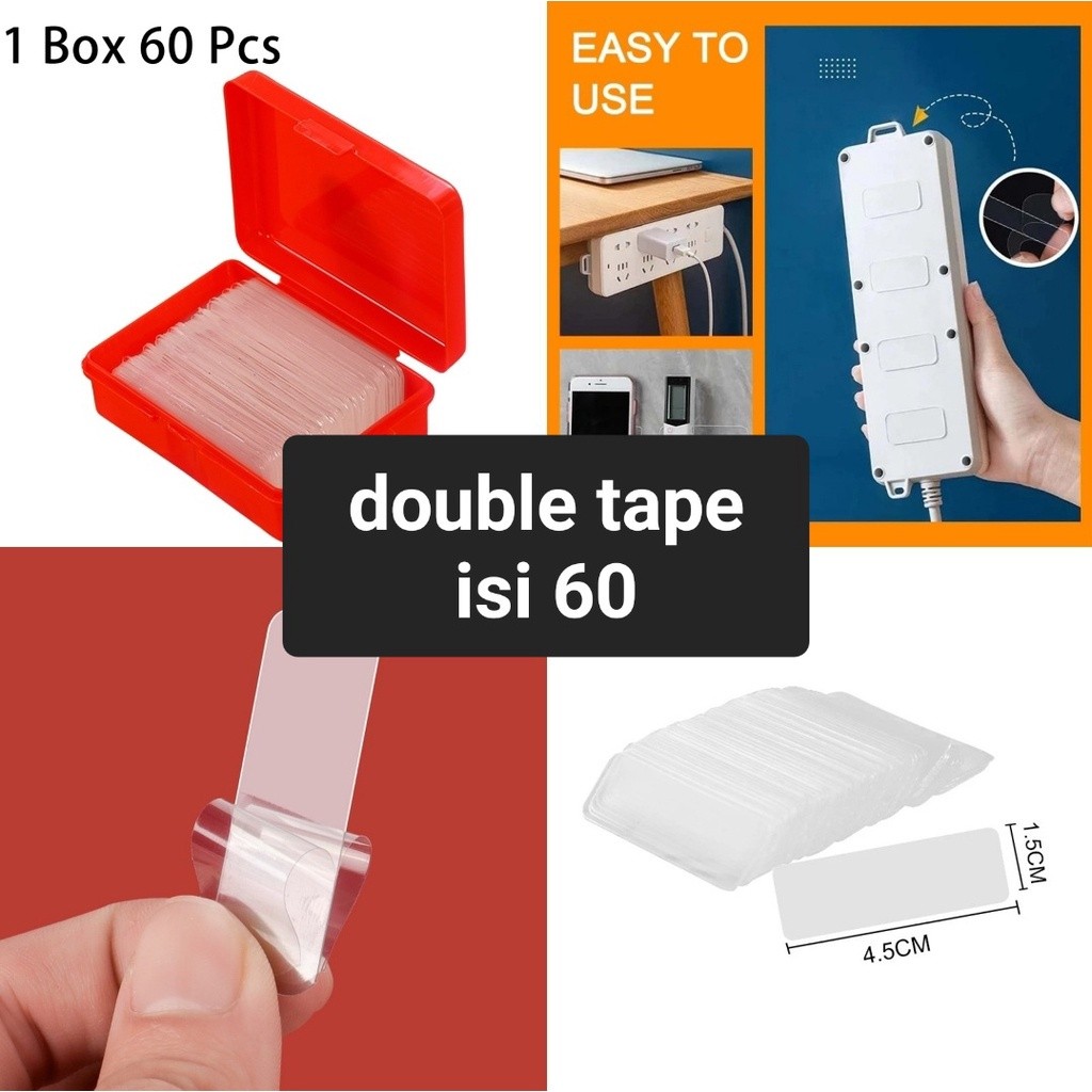 

Double tape mini Isi 60 + box double tape isi 60 lakban 2 sisi isi 60 double tape mini / lakban double tape kuat / R15
