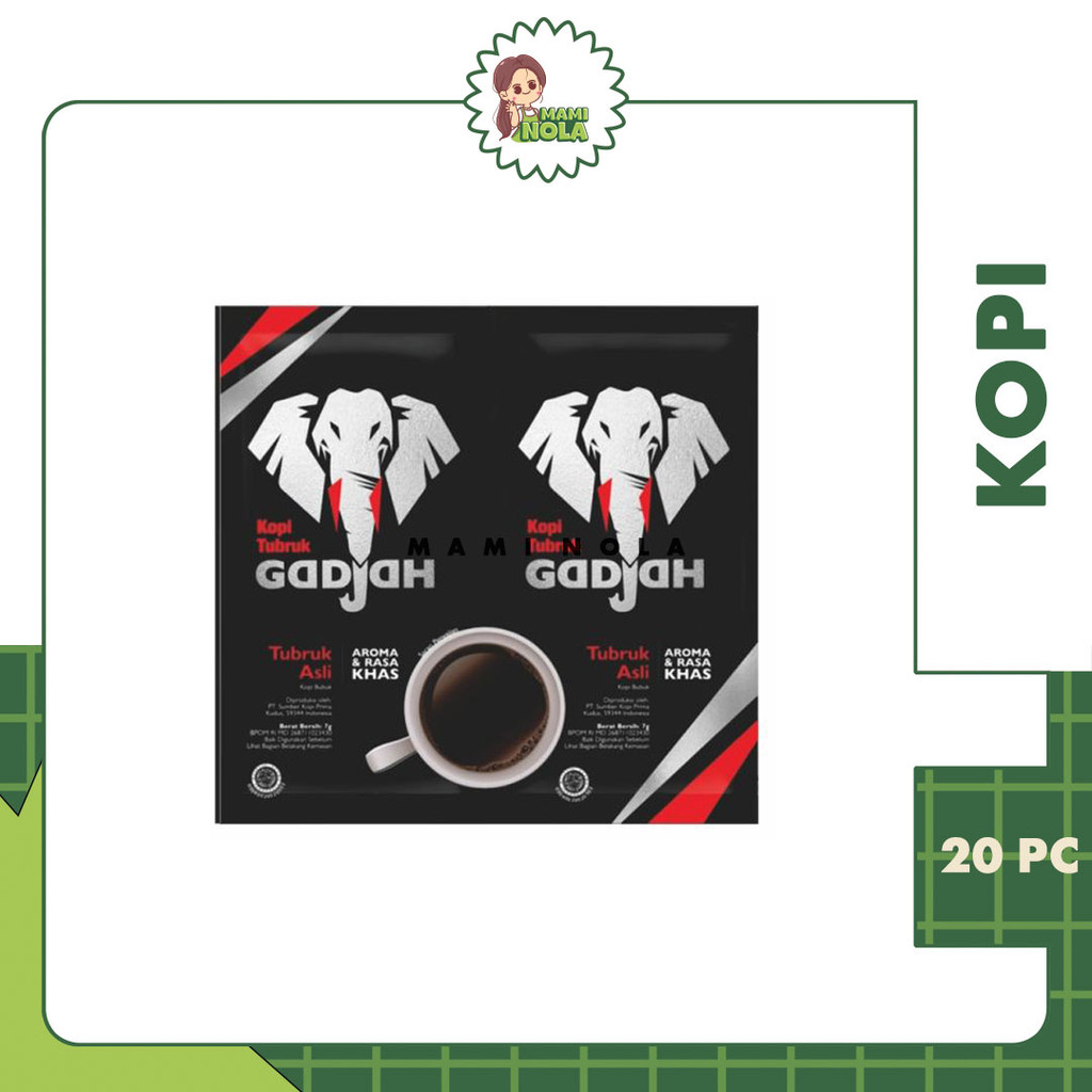 

Kopi Tubruk Gadjah Twin Pack 1 Renteng Isi 20 Sachet X 6 Gram