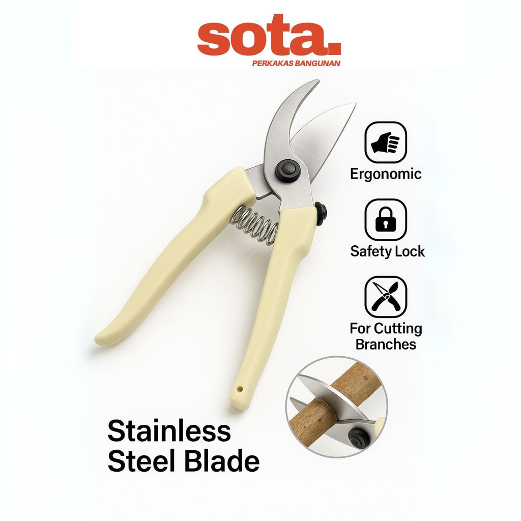 

SOTA Gunting Dahan Ranting Serbaguna / Bahan Kokoh & Material Stainless