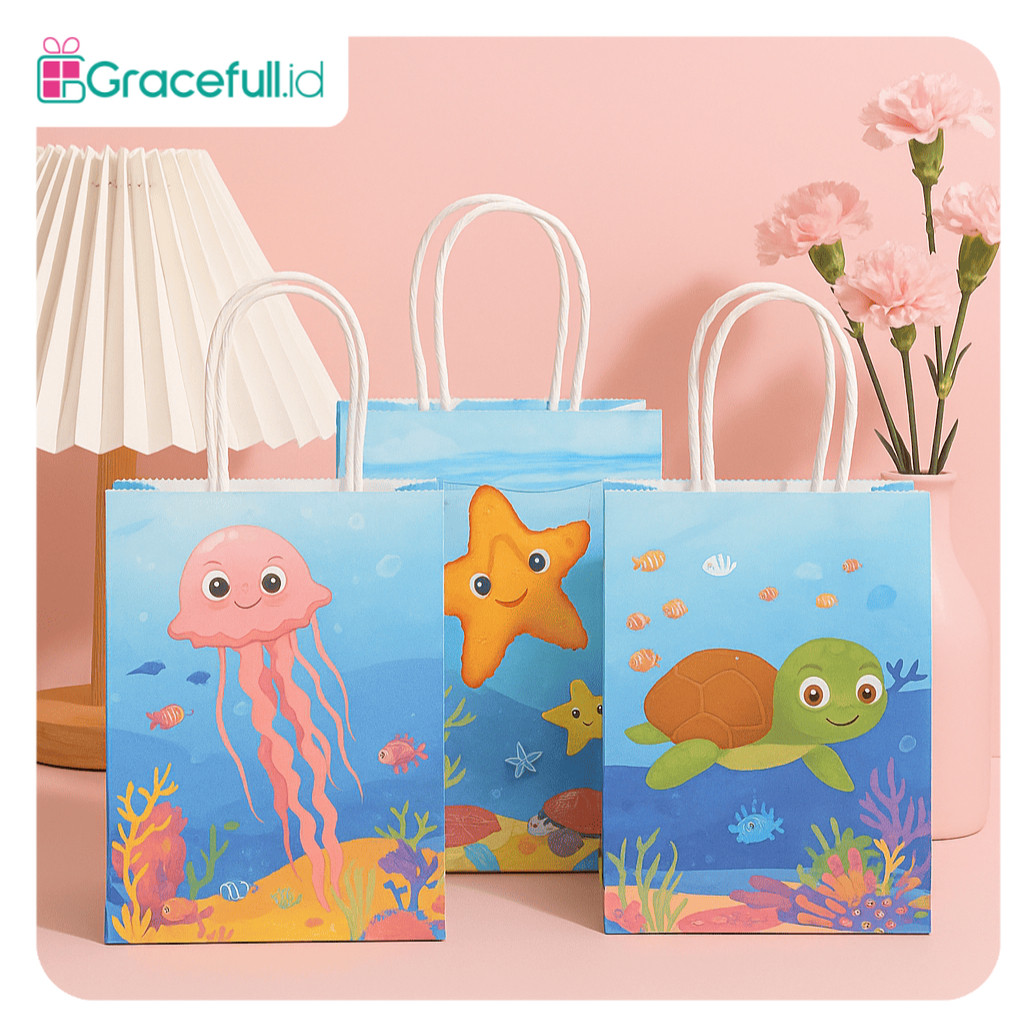 

Paper Bag Random Motif Hewan Laut / Goodie Bag Hewan Laut / Paper Bag Motif / Paper Bag Karakter Hewan Laut I AK02K4