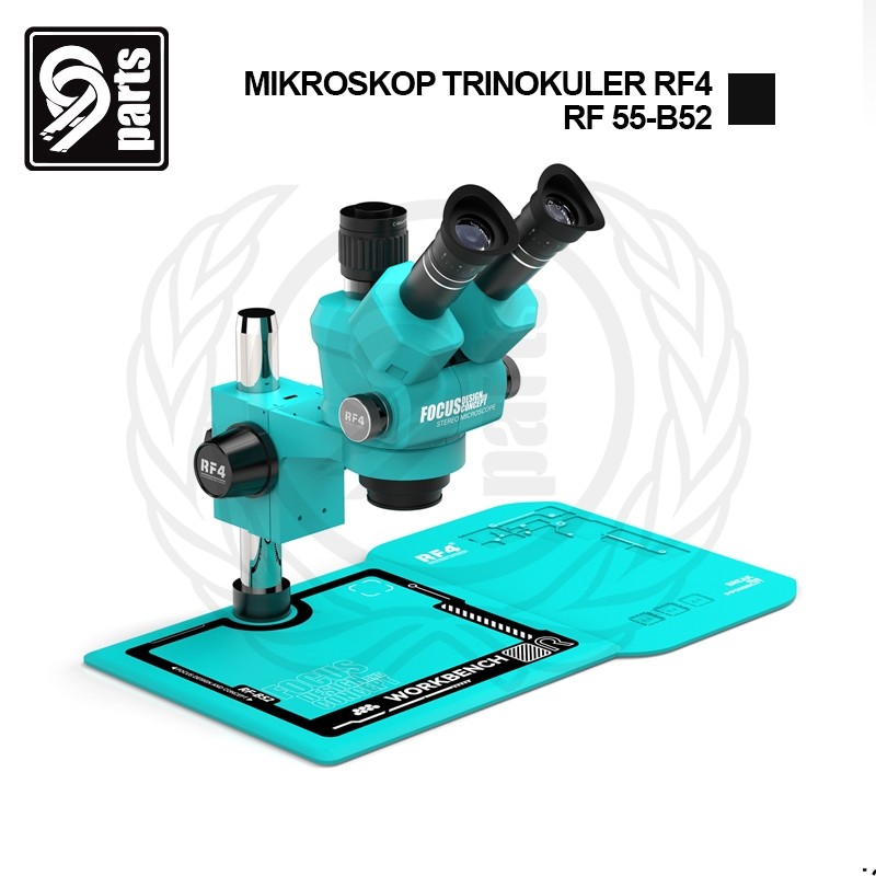 Mikroskop Trinokuler RF4 RF 55-B52 / Mikroskop RF4 Trinokuler RF4 RF 55 B52 Plus Lampu LED Original