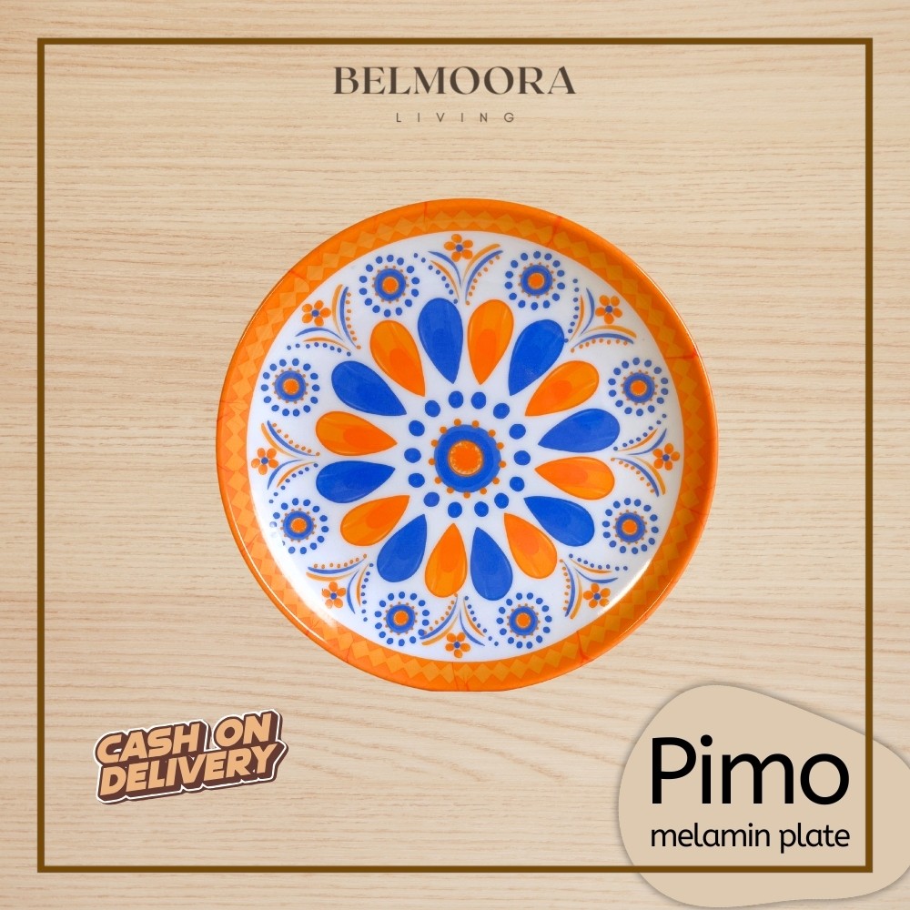 【BELMOORA】PIMO Piring Melamin Asli 100% Tebal | Piring Makan Estetik Awet Melamin Ori | Melamin Plat