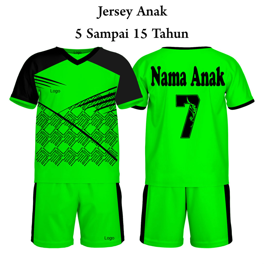 FREE SABLON ( Free Sablon) Baju Olahraga Anak-Anak Jersey Futsal Anak Laki-laki Perempuan Baju Bola 