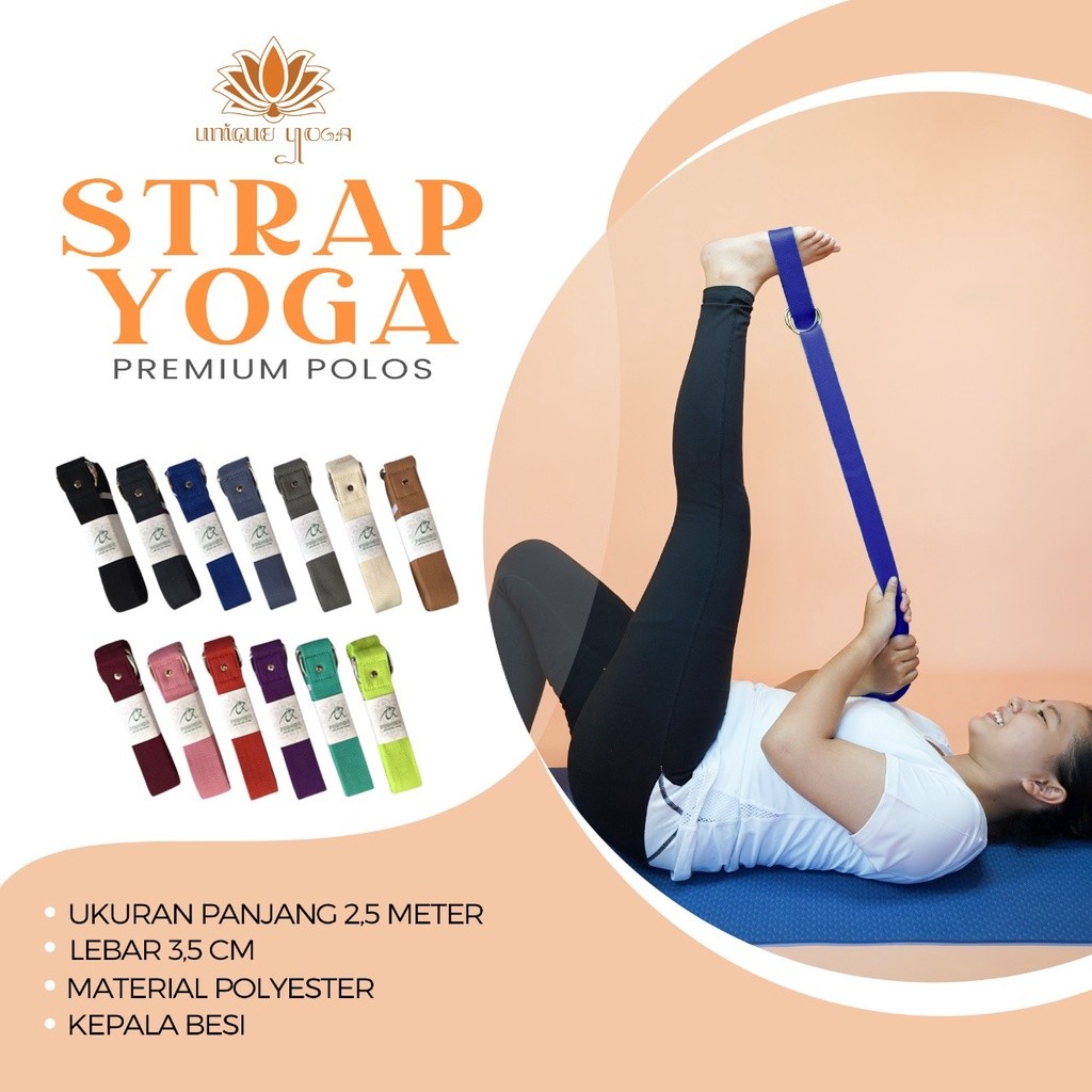 Strap Yoga Premium Polos / Strap Yoga Motif / Belt Yoga Motif / Belt Besi Yoga / Dring Yoga Belt / B