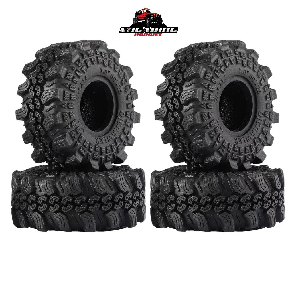 4PCS SOFT TIRE CRAWLER BAN SCX24 1.3 INCH FMS 60x25MM