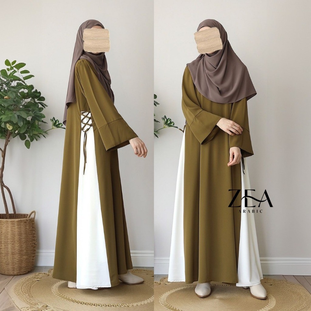 Gamis Natasya – Gamis Hitam Wanita Remaja OOTD Korean Style Tali Pinggang Gamis lebaran terbaru 2025