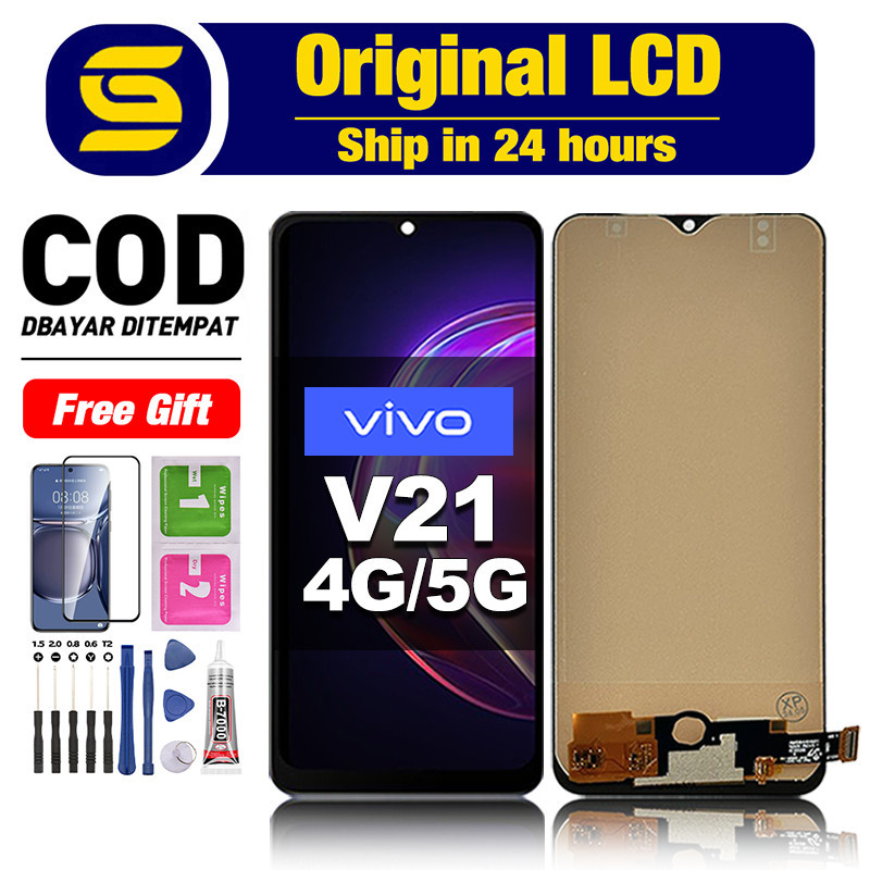 LCD VIVO V21 4G 5G Ori fullset asli touchscreen original 100% lcd For Glass Digitizer COD