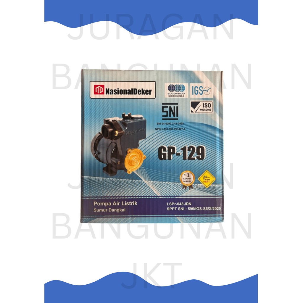 Mesin Pompa Air JET PUMP Pompa Air Sumur Nasional Decker GP-129