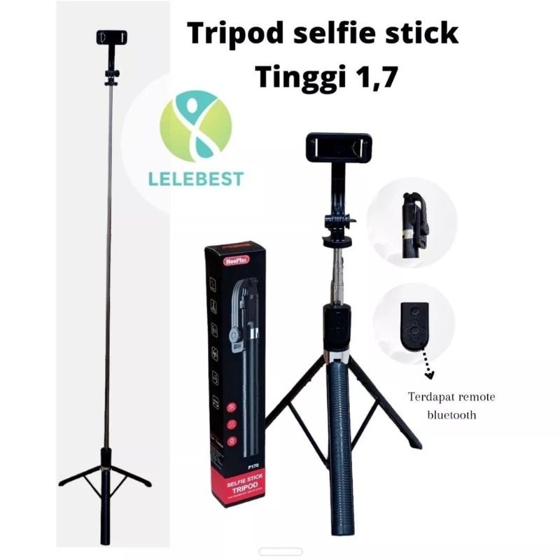 () 170 cm Tongsis Bluetooth Selfie Stick Tripod 170cmCO