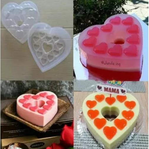 CETAKAN PUDING HATI 3 UKURAN KECIL SEDANG BESAR BAHAN PLASTIK / CETAKAN AGAR CETAKAN JELLY