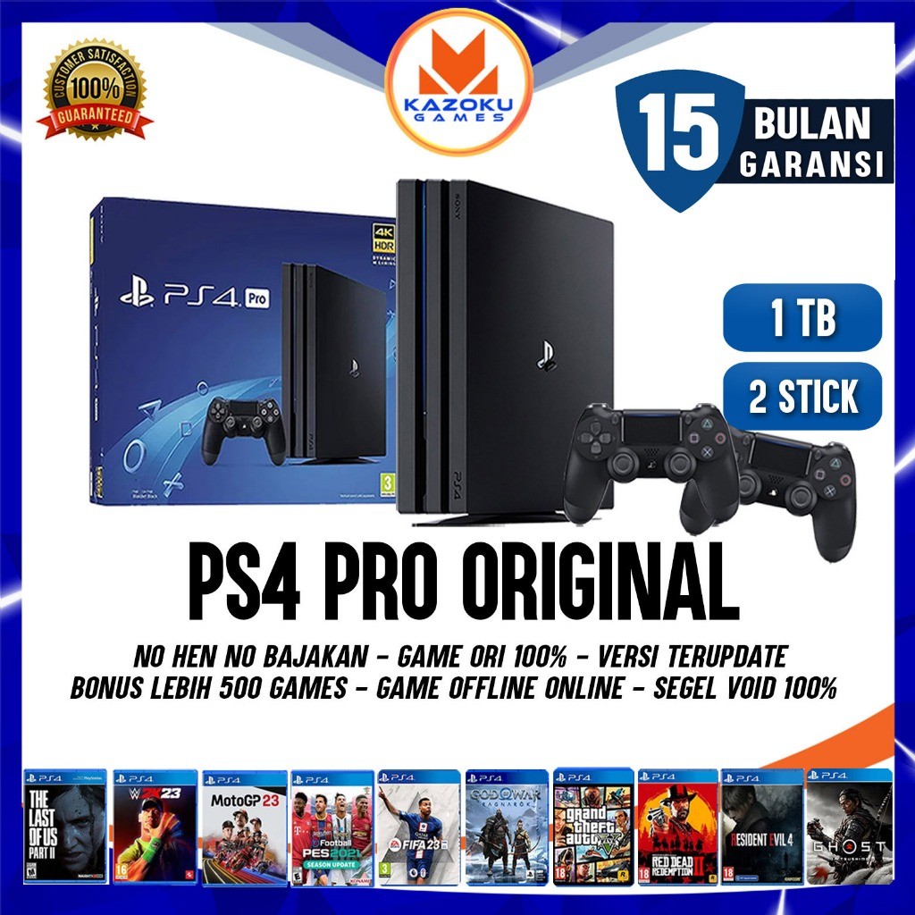 15 BULAN  PLAYSTATION 4 PS4 PRO / SLIM / FAT BISA ONLINE 500GB/1TB PES23 FIFA 23  15 BULAN MESIN ps4