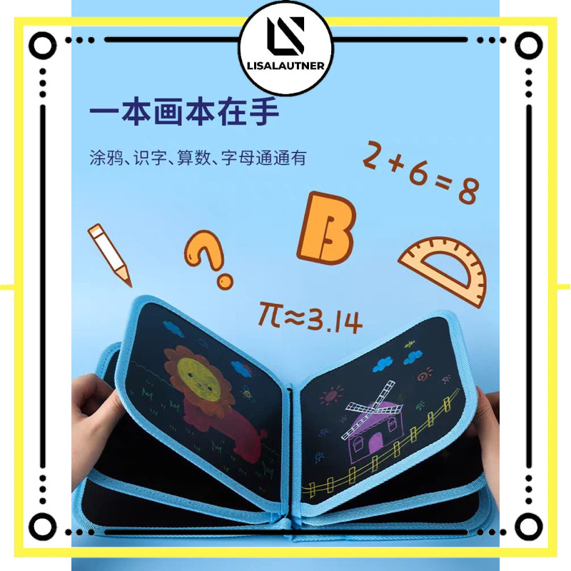 

Buku Gambar Portable Ajaib Reusable Buku Tulis Anak Bisa Dihapus 14 Halaman FREE 6 SPIDOL + 2 TISUE