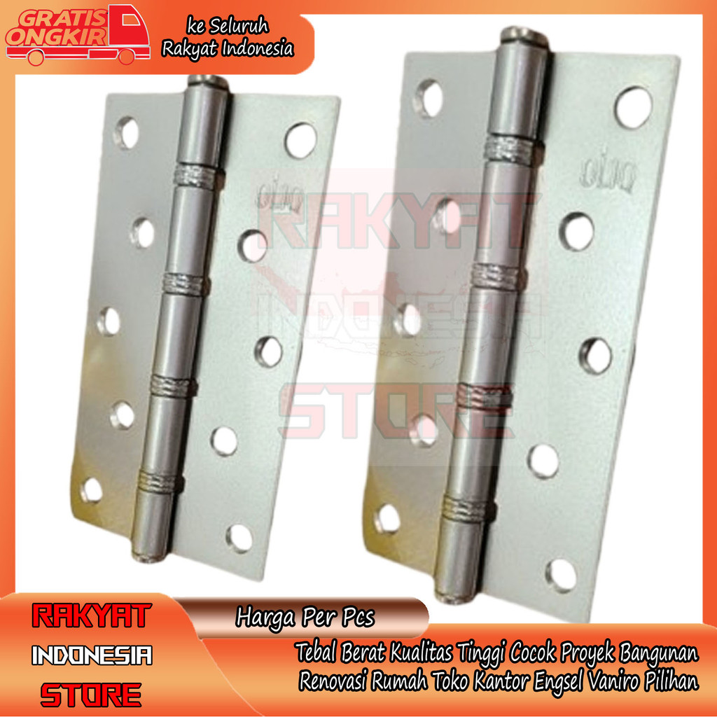 Vaniro Hinge Engsel Kupu 4 Inch Pintu Lemari Kabinet Jendela Bingkai Panel Kusen Kayu Swing Penopang