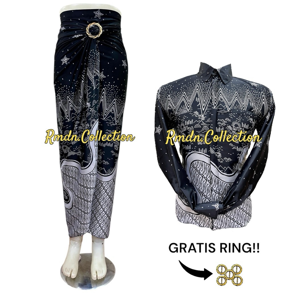 couple baju batik dan rok lilit batik couple pasangan untuk lamaran pesta kondangan