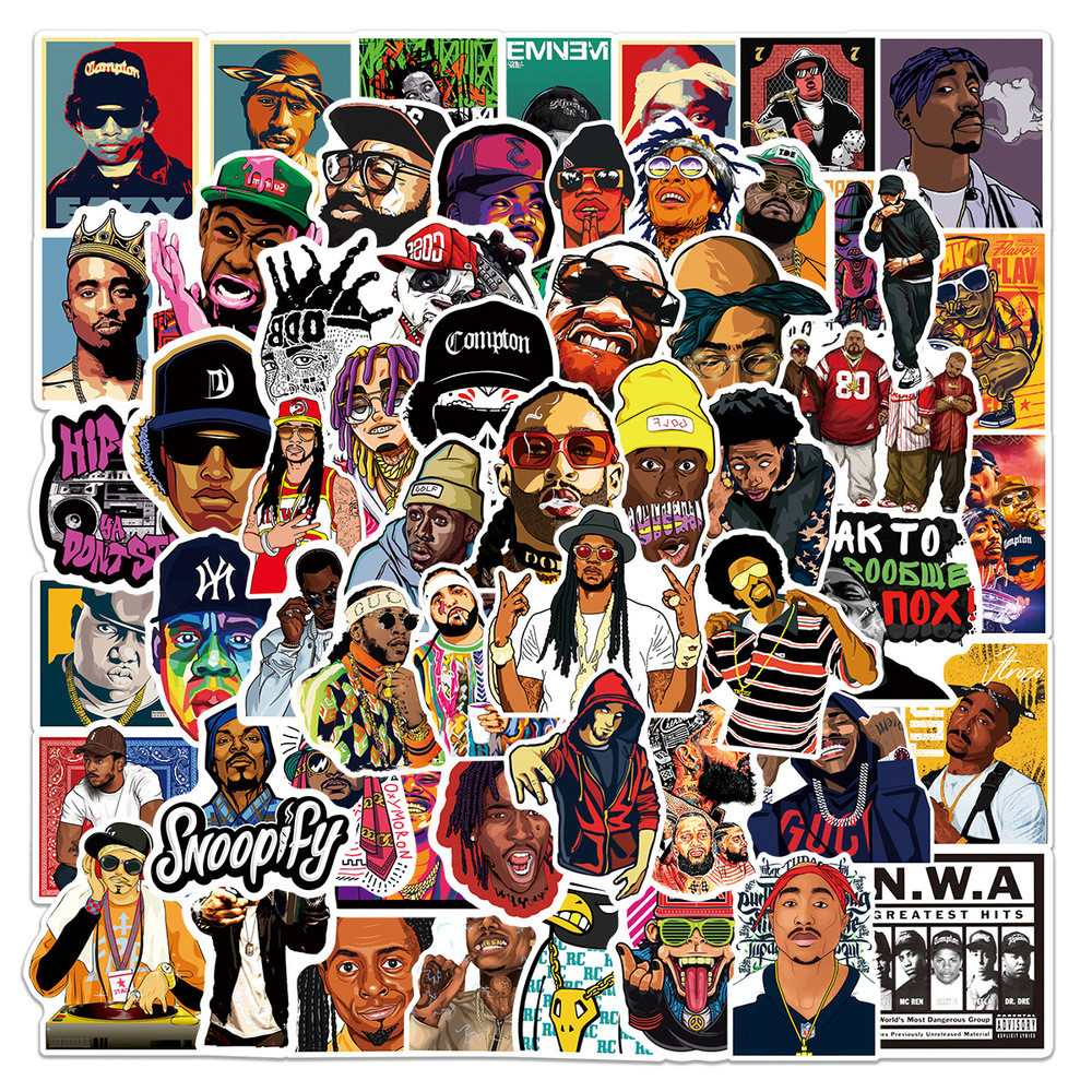 

50/100Pcs East West Coast Rap Graffiti Stickers Cool Pop Usa Up Life Funny Art Stickers Laptop Diy Kids Pvc Decal Sticker