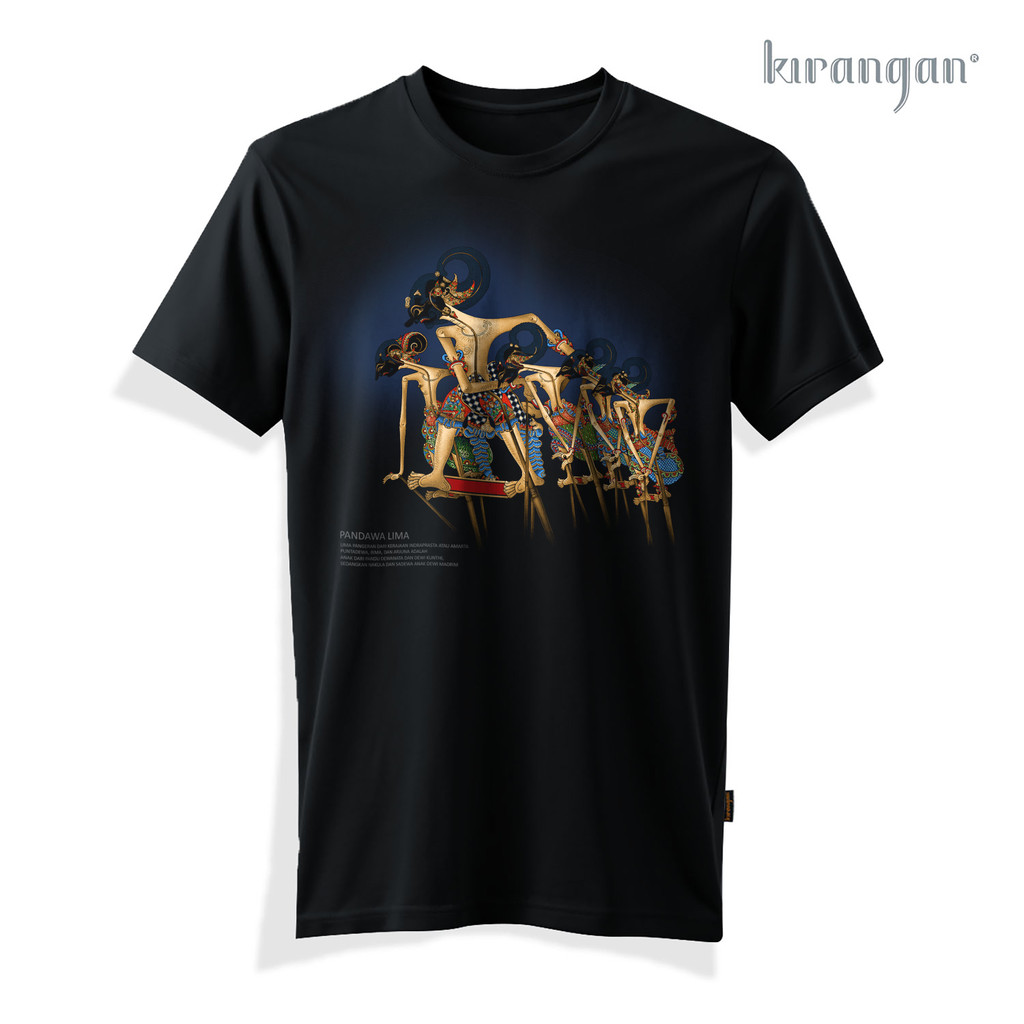 Kaos Kirangan Tradisional Wayang Pandawa Katun Premium