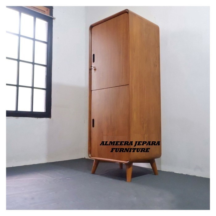 Lemari baju retro minimalis kayu jati/Lemari Hemat Ruang - Custom
