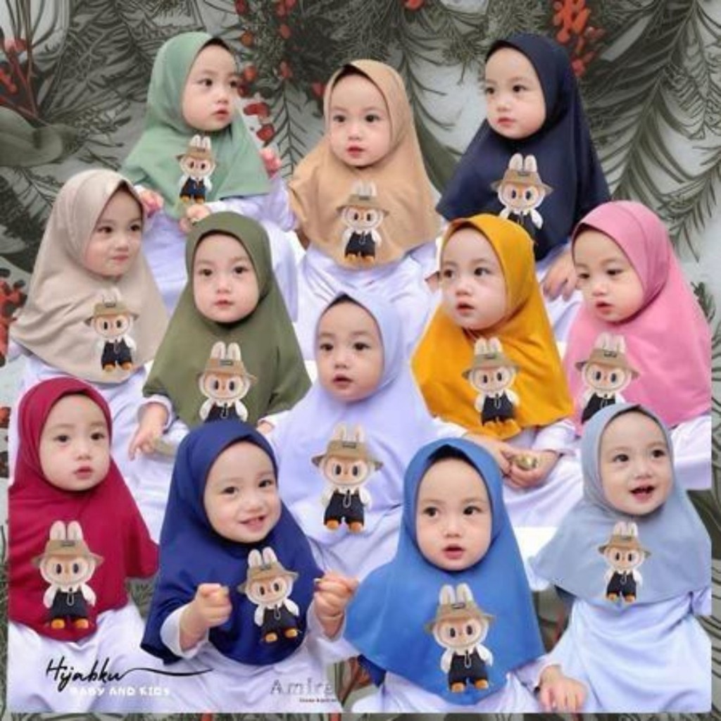 Hijab anak lucu KARAKTER LABUBU usia 1-7 tahun// kerudung anak labubu