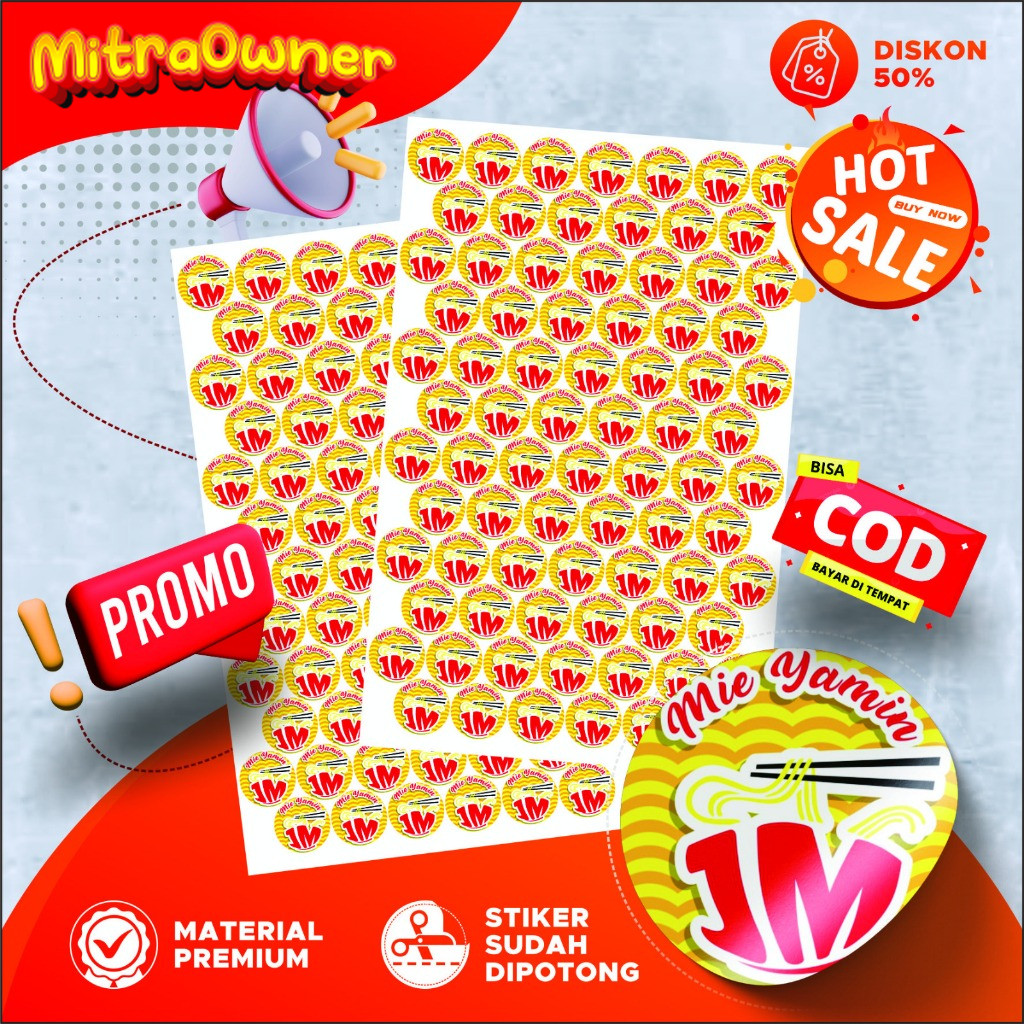 

Custom Stiker Label Makanan Minuman Olshop Logo + Potong | Print Sticker A3 Stiker Print bulat HD