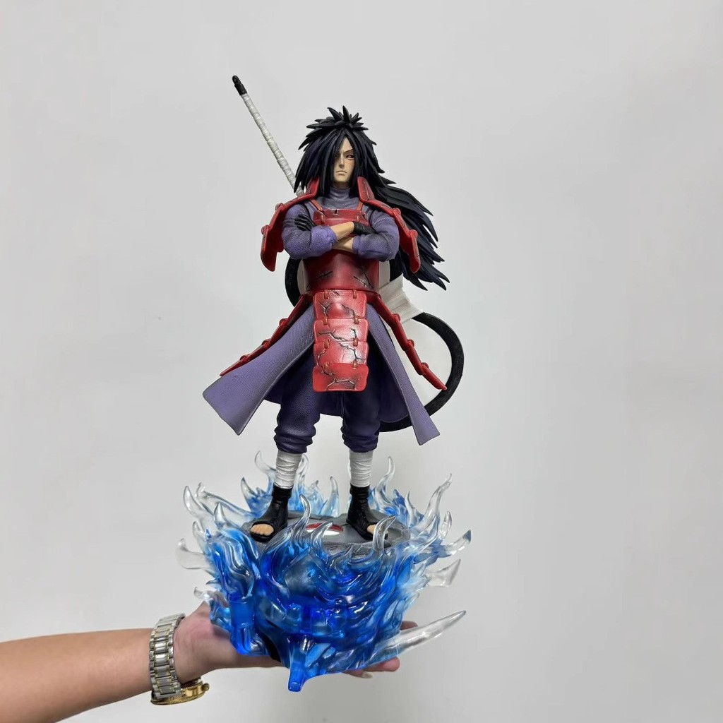 Naruto Anime Handmade CW Door God Spotted Soil Reincarnation Uchiha Madara 42CM Model GK Statue Tren