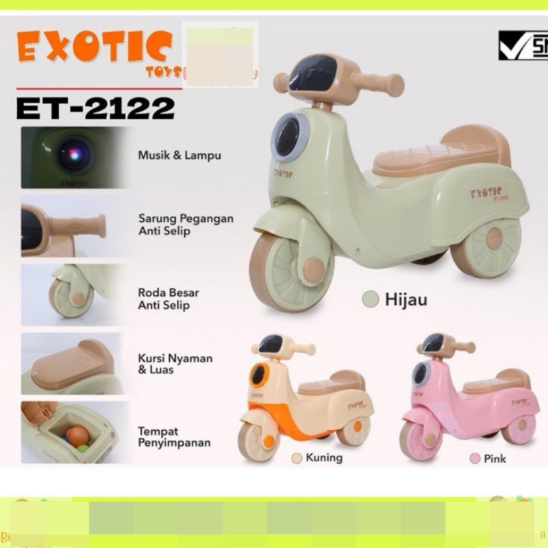 Mainan Sepeda Motor Dorong Anak Bentuk Vespa