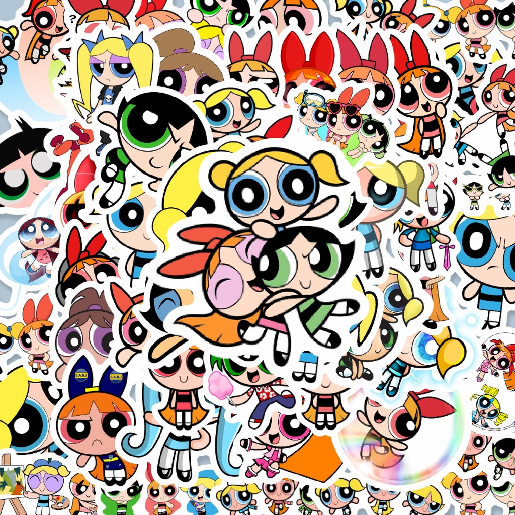 

100PCS Lucu Sticker Kartun The Powerpuff Girls Sticker Stiker Aesthetic Stiker Anti Air Stikers Berperekat Waterproof sticker decal buat Motor Helm Buku Journal Koper Casing HP Laptop Botol Minum Hadiah anak