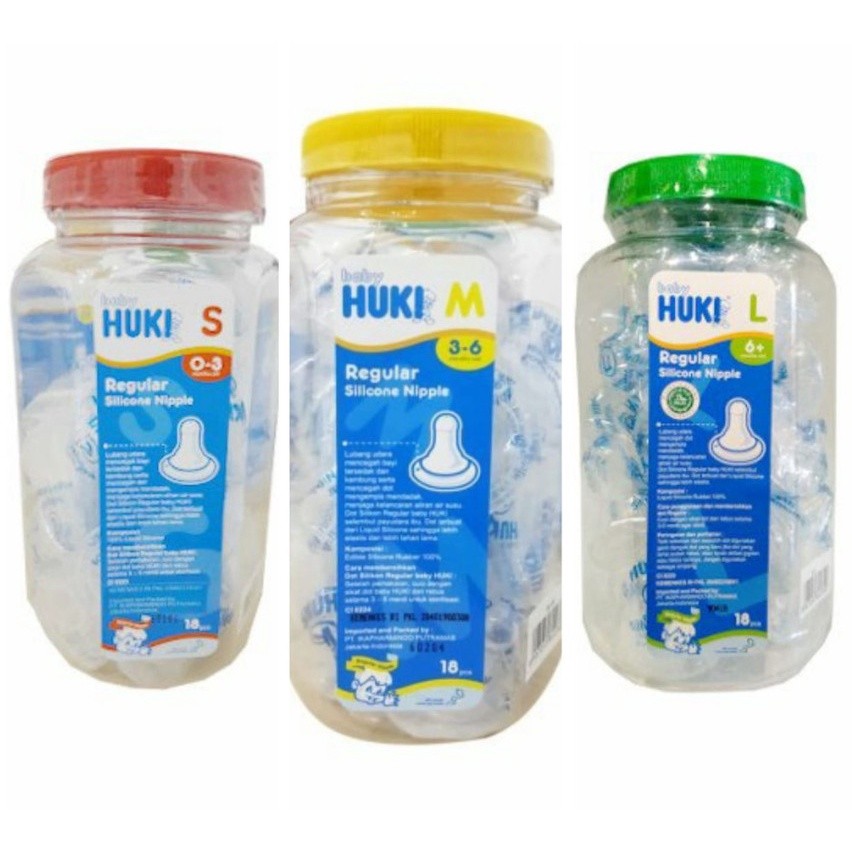 tukangjamu100shopJessen Huki Baby Nipple Dot Silikon Bulat & Gepeng (1 Toples 18 pcs)