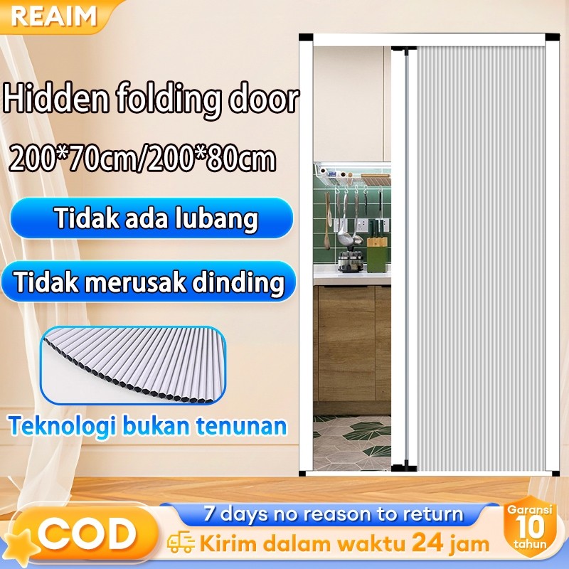 Reaim pintu lipat geser sliding sarang lebah folding door pintu kamar mandi  80/70*200cm Kamar Penye