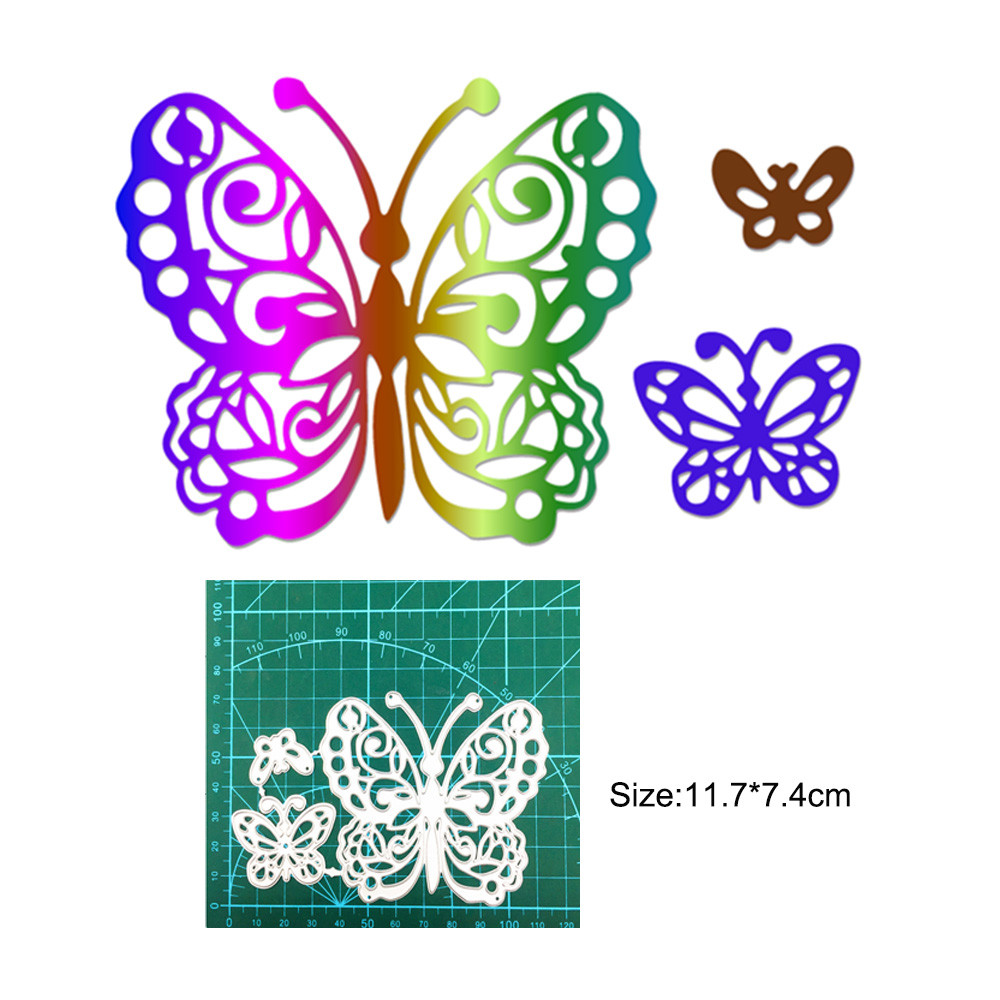

3PCS Butterfly Metal Cutting Dies Scrapbooking Album Embossing Folders Card Making Paper Craft Mold Etching Puching Knife