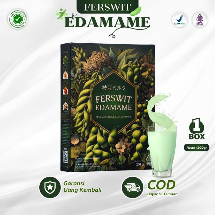 

SUSU FERSWIT EDAMAME JEPANG 200g - Susu Tinggi isoflavon Lebih Rendah Lemak kalori - Untuk Kolestrol & Asam Urat - 1 Box
