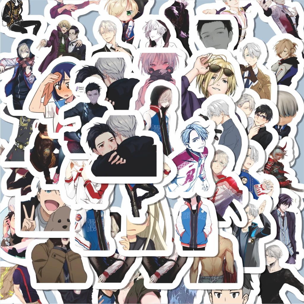 

100PCS Lucu Stiker Anime Yuri! On Ice Stiker Aesthetic Stiker Anti Air Stikers Berperekat Waterproof sticker decal buat Motor Helm Buku Journal Koper Casing HP Laptop Botol Minum Hadiah anak