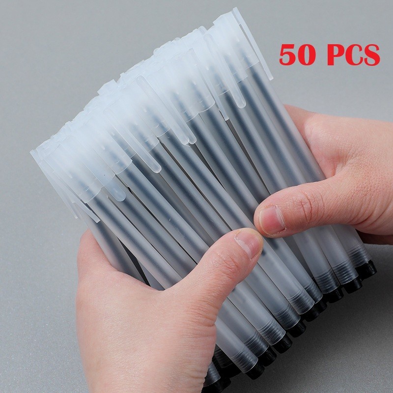 

PN06 Pena Set 50 Pcs Pulpen Gel Hitam 0.5mm Pulpen Runcing Transparan Cangkang Buram Alat Tulis Kantor dan Sekolah