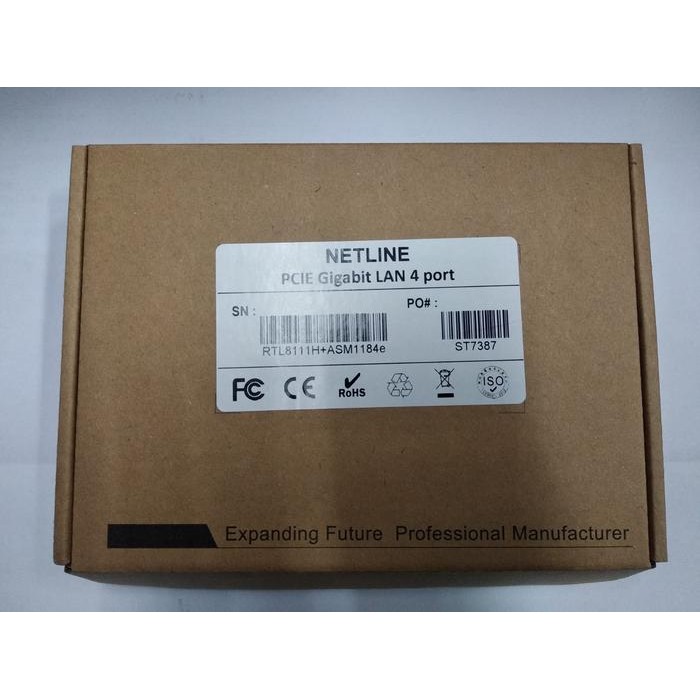 PCI Express Gigabit LAN 4 port Netline |LAN Card PCIe Gigabit 4 Ports