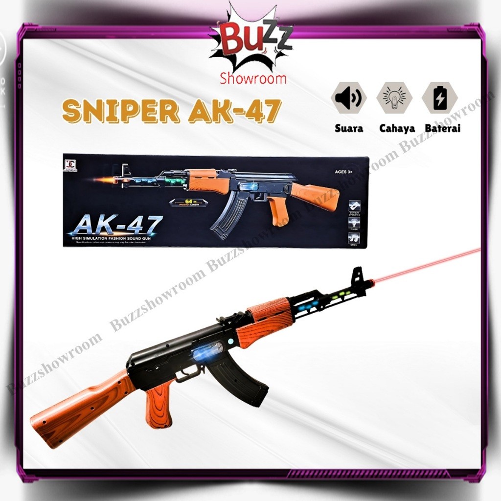 Mafazzahop- Tembakan Anak Sniper Rifle AK47 Mainan Pistol Senjata Senapan Infrared Gun AK 47 Promo