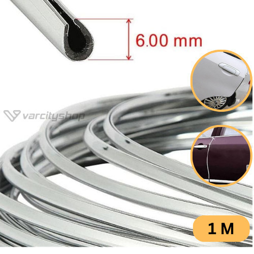 List Moulding Chrome 6mm Lis Silver List Jendela List Pintu Mobil