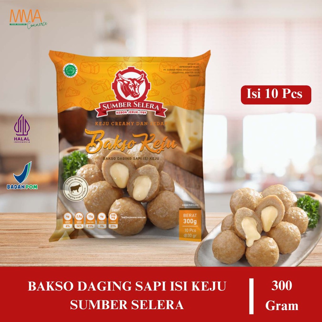 

SUMBER SELERA Bakso Sapi Isi Keju Lumer – SB Cheese Ball 10 pcs (300gr)