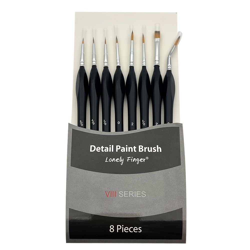 

8pcs Professional Detail Painting Brush Set - Nylon Oil Painting Brushes for Acrylic, Watercolor, Oil & Body Art - Perfect Gift