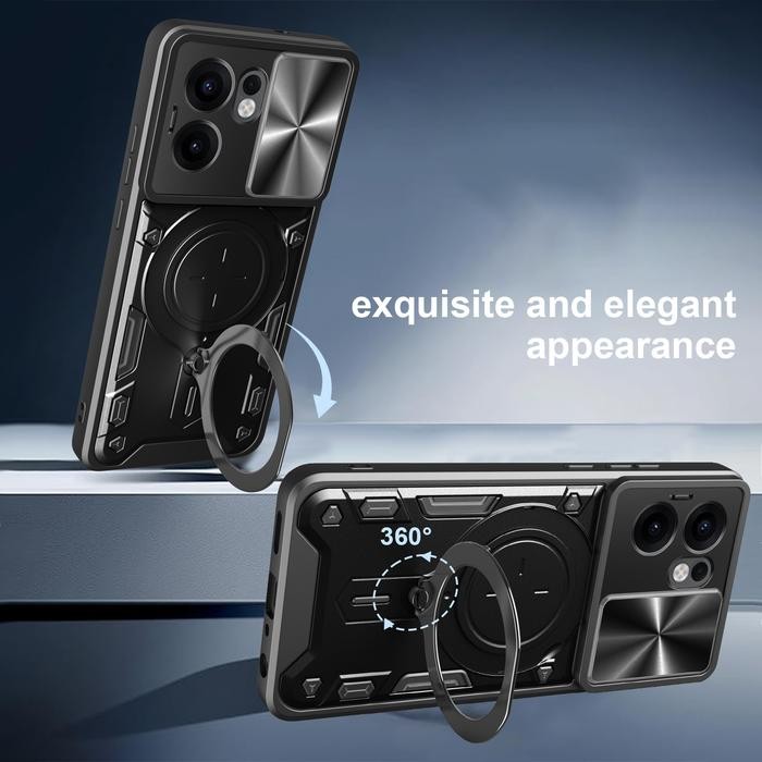 hot product oppo reno 13f 4g 5g - evox army flash flip lens armor case shockproof