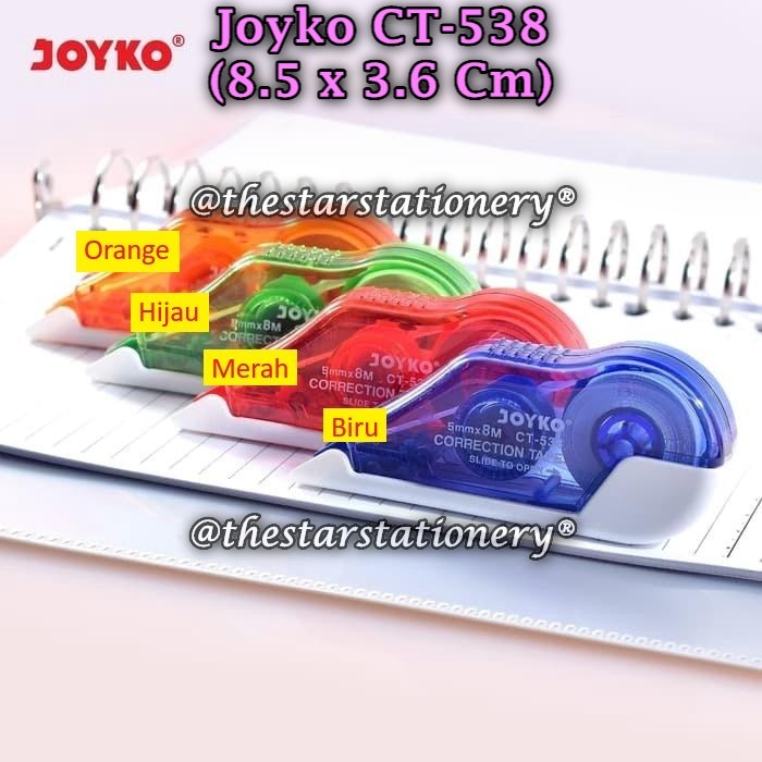 

(1 Pak/12) GROSIR Correction Tape JOYKO CT-538 (8Mx5mm) / Pita Koreksi Joyko CT-538 (Pak/12)