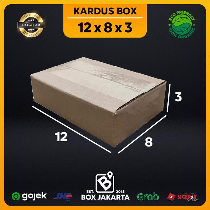 

KARDUS BOX uk 12x8x3 CM Kotak Packaging Corrugated SHEET POLOS