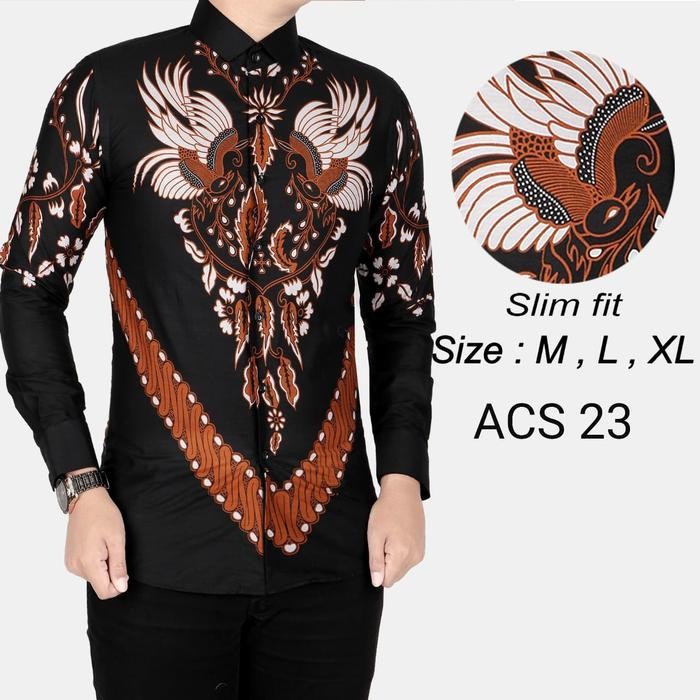 KEMEJA BATIK PRIA SLIM FIT / BAJU BATIK PRIA SLIM FIT ACS23
