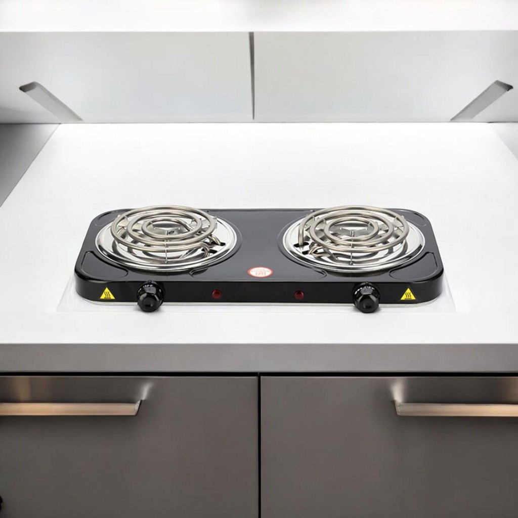 Kompor Listrik 2 Tungku Adjustable 5 Gear Coil Hot Plate 2000W - JX-2020B