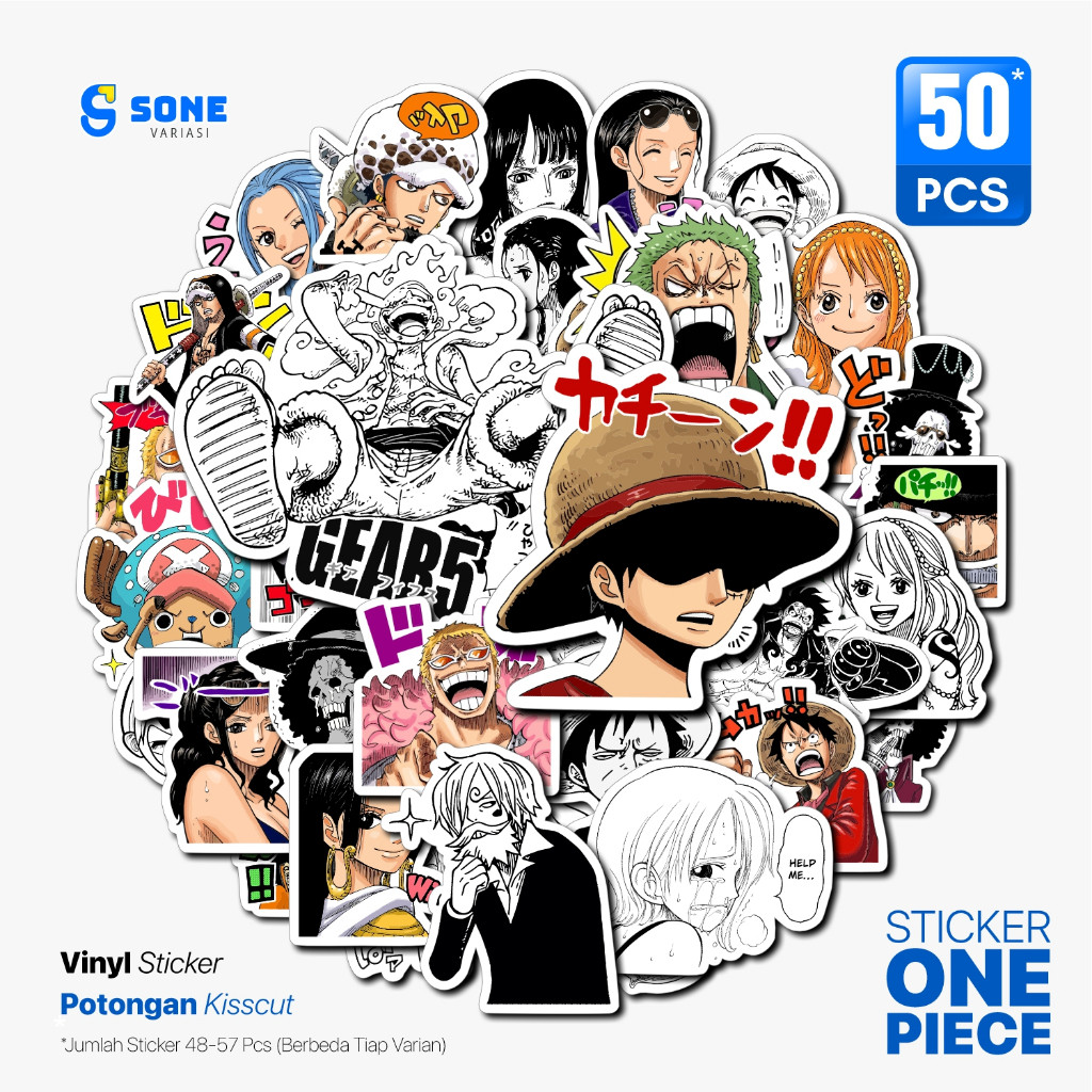 

Sticker Anime One Piece Vinyl Waterproof untuk Dekorasi Laptop Helm Tumbler Ipad