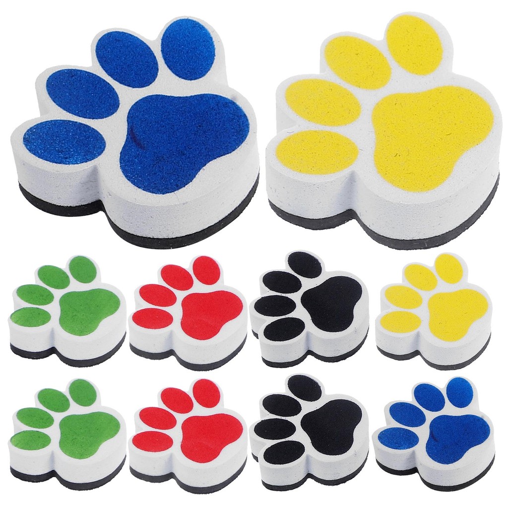 

10 Pcs Cartoon Board Erasers Magnetic Dry Erase Whiteboard Felt Cloth Kids Classroom Supplies Home Office EVA Dustless Portable