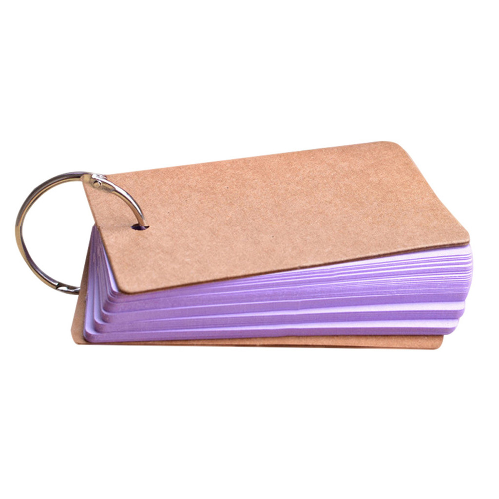

Kraft Paper Binder Easy Flip Flash Cards Memo Notes Pads DIY School Stationery Notepad Word Portable Study Card Manual Book