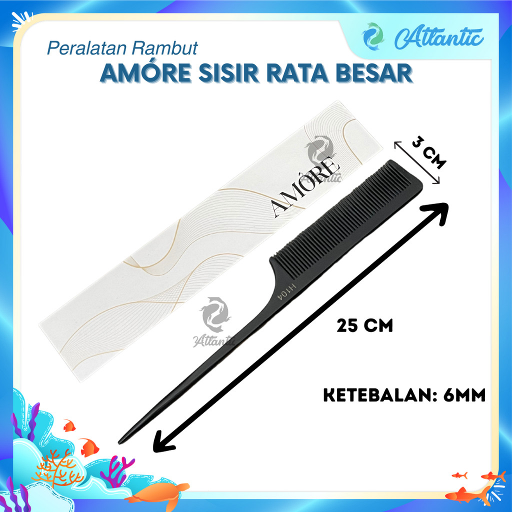 AMÓRE Sisir Rata Besar Sisir Rambut Sisir Salon Sisir Tulang Styling Rambut Profesional Sisir Rata B