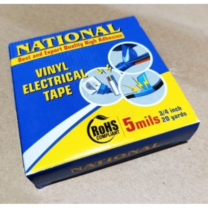 

Isolasi Listrik National - Vinyl Electrical Tape - 5 Mils 3/4ich 20 yardsMX