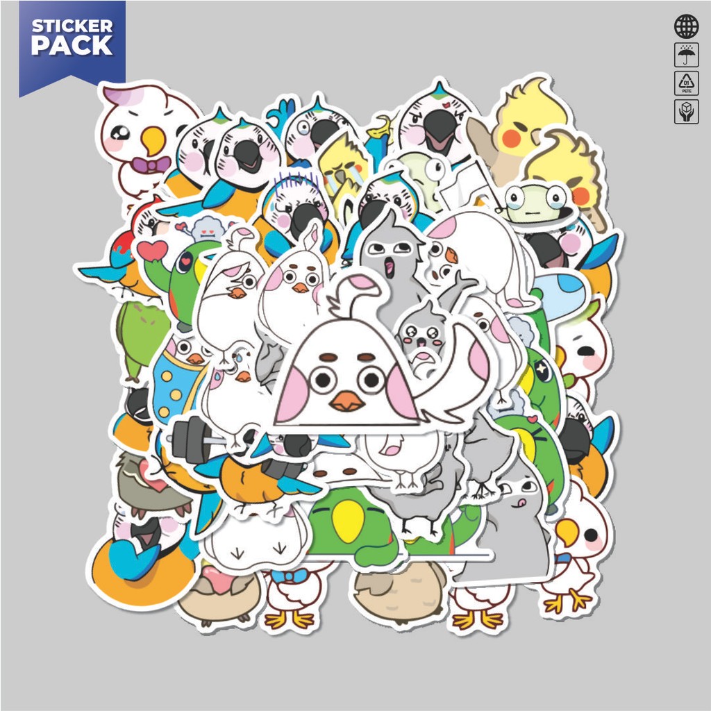 

[100PCS]Stiker Pack Stiker Hewan Burung Beo Aesthetic Vinyl Anti Air Dekorasi Sticker Laptop Buku Journal Koper Helm Casing HP Gitar Helm Skateboard