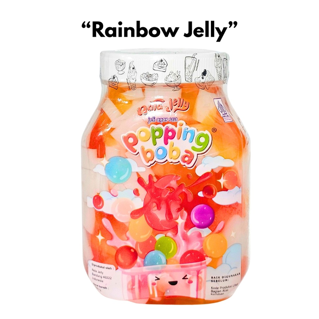 

RAINBOW JELLY - Dessert Jelly Warna Warni Segar Cemilan Rumahan Topping Minuman viral Jajanan kekinian 500 gr Rasa Enak Harga Murah Ekonomis
